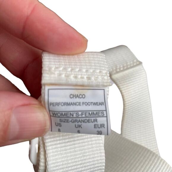 Chaco White Chillos Slide Sandals 8 - Picture 8 of 8